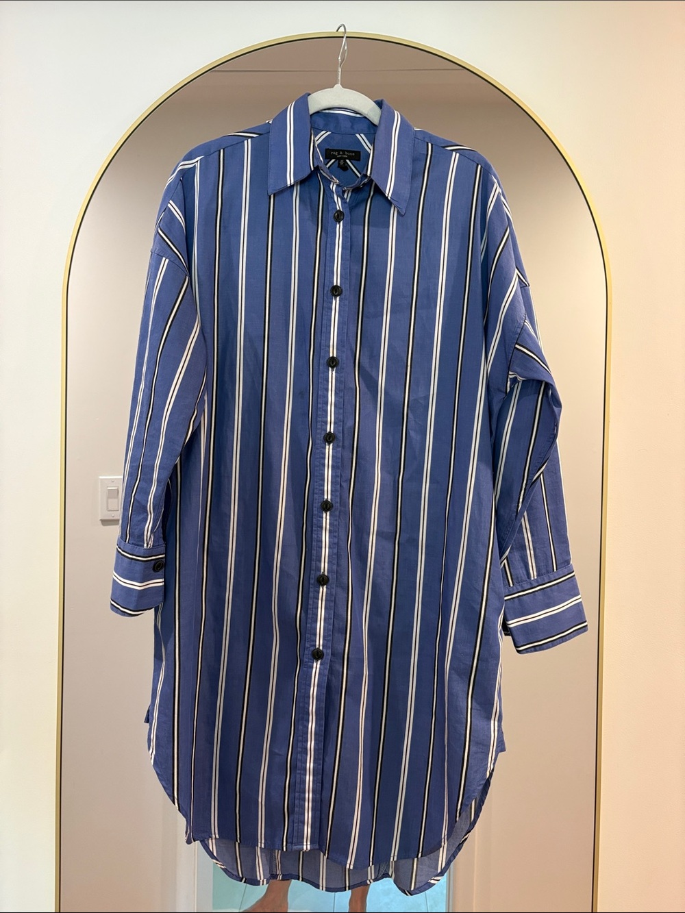 Rag & Bone Blue Stripe Shirt Dress | XS